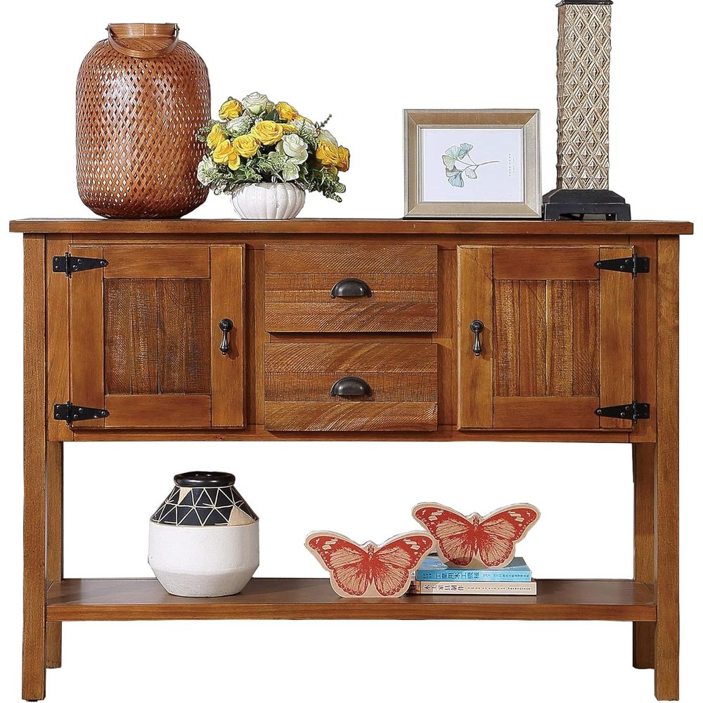 Solid Wood ole Table with Ders - Storage & Organization recension och pris