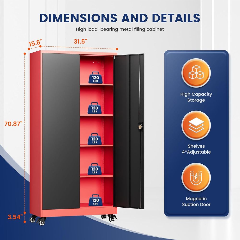 Metal Garage Storage Cabinet w - Storage & Organization recension och pris
